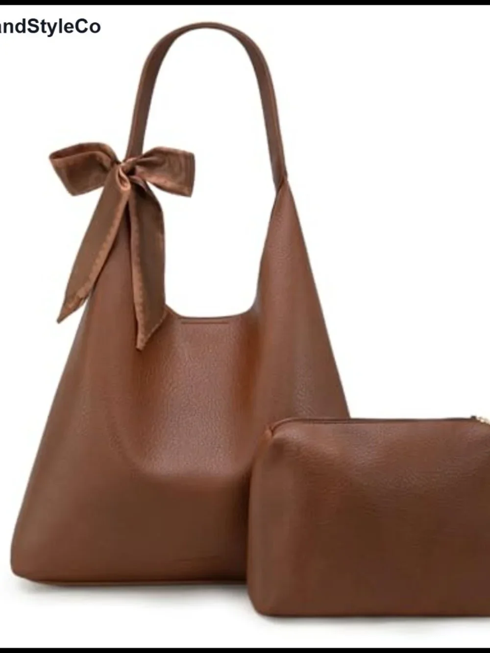 Slouchy Hobo Bag with Scarf Faux Leather Shoulder Purse Women
